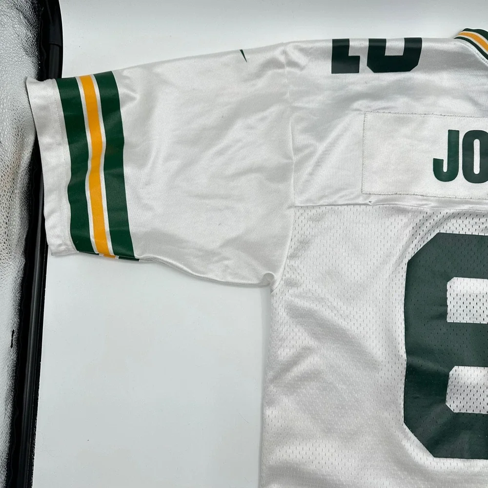 Nike‎ Team Vintage Green Bay Packers Johnsen 62 Jersey White Mens XL FA00 Stains